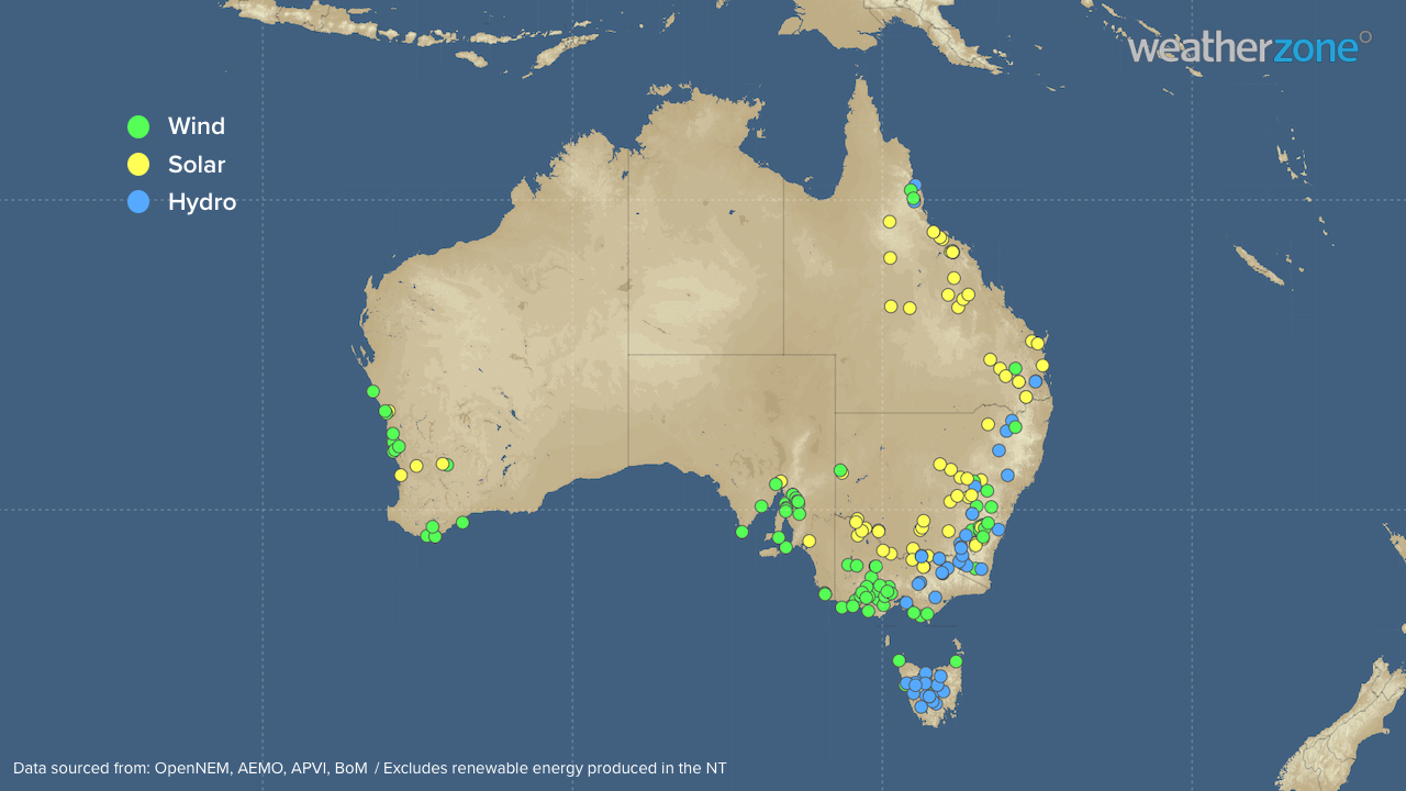 Where does Australia's renewable energy come from?